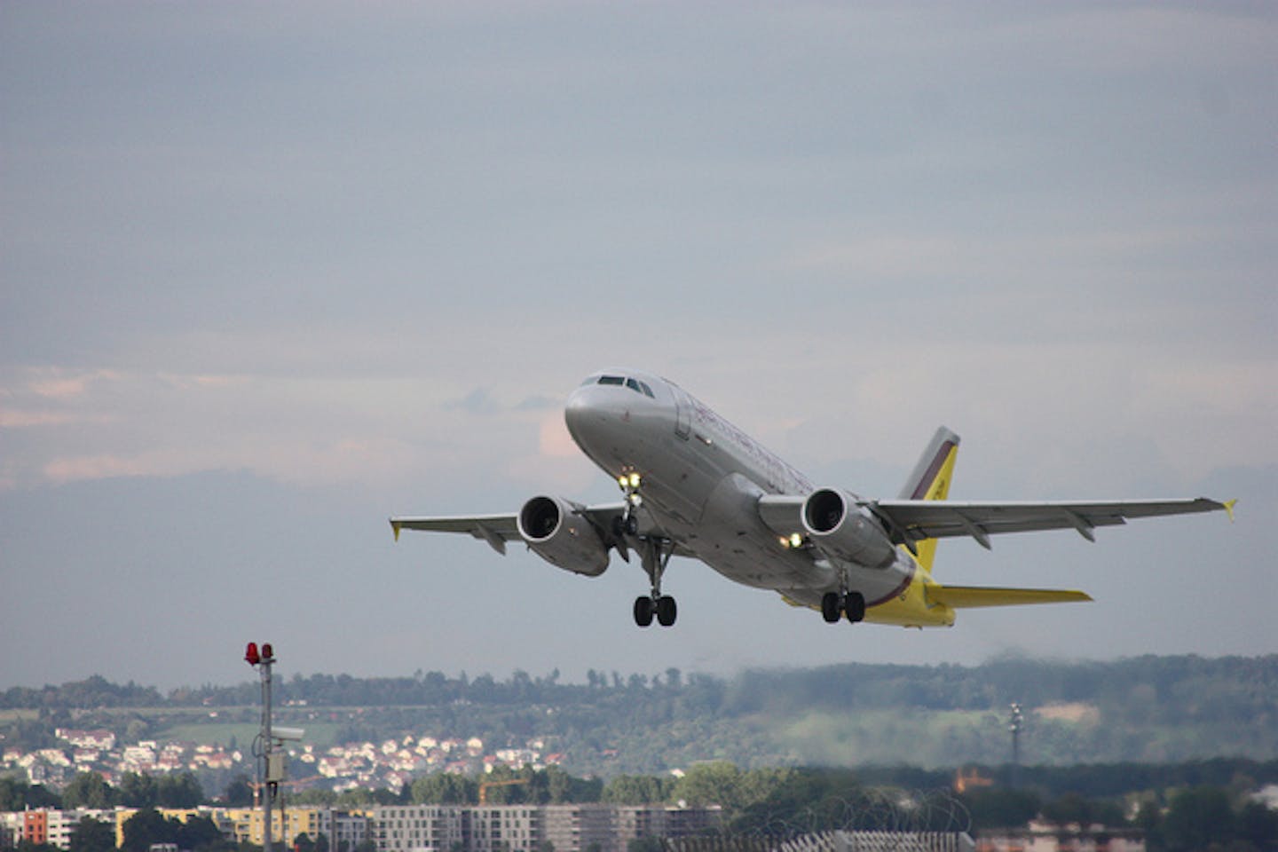 airplane takes off