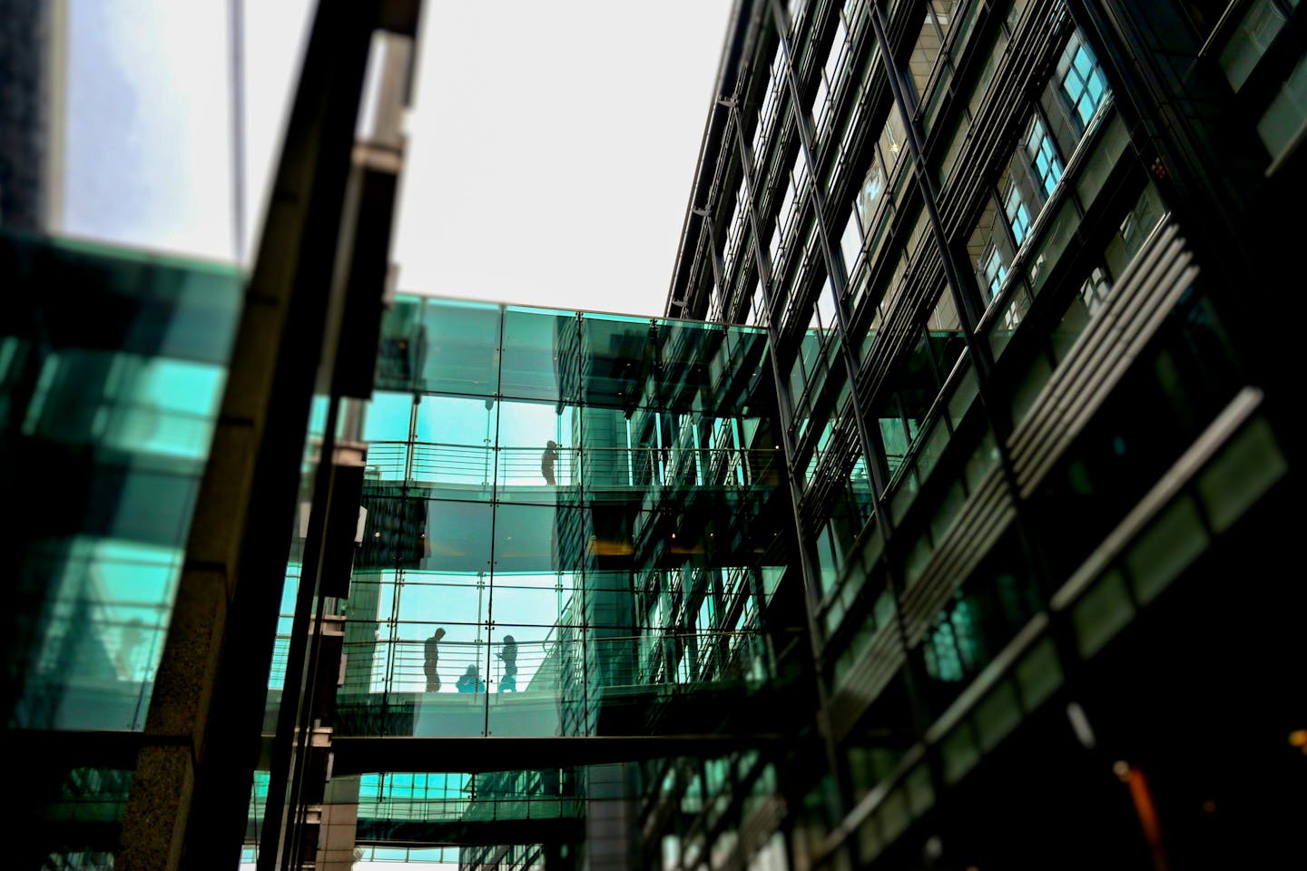 A glass office building