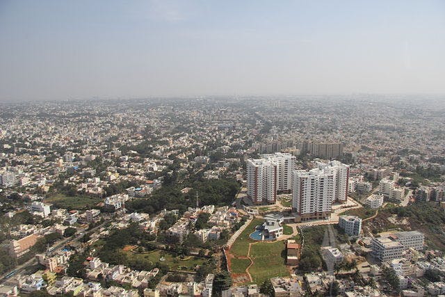 Aerial view of Bengaluru