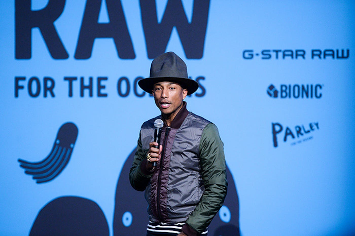 Pharrell Williams at the Raw for Oceans launch