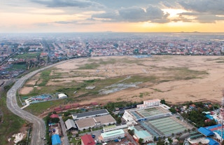 What used to be Boeung Kak lake in Phnom Penh before it was filled in. 