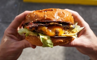A bacon and cheese burger