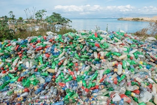 Plastic waste on a beach in Haiti, where Dell launched its ocean-bound plastic pilot project. 