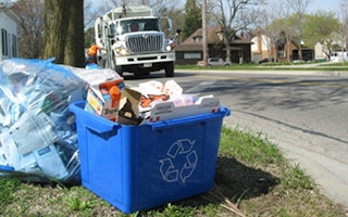 Blue box curb side recycling