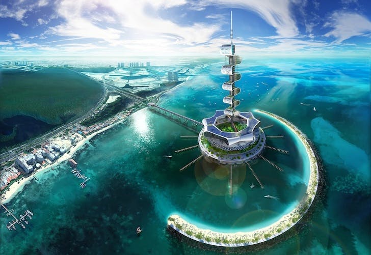 The Grand Cancún, a major eco-resort development by the Caribbean coast and Mayan Riviera, is not only a boost for Cancún's tourism but also a means to address energy and water security. Image: 5dimensions