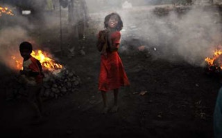 girl dance on coal