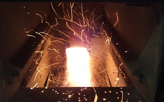 burning wood pellets