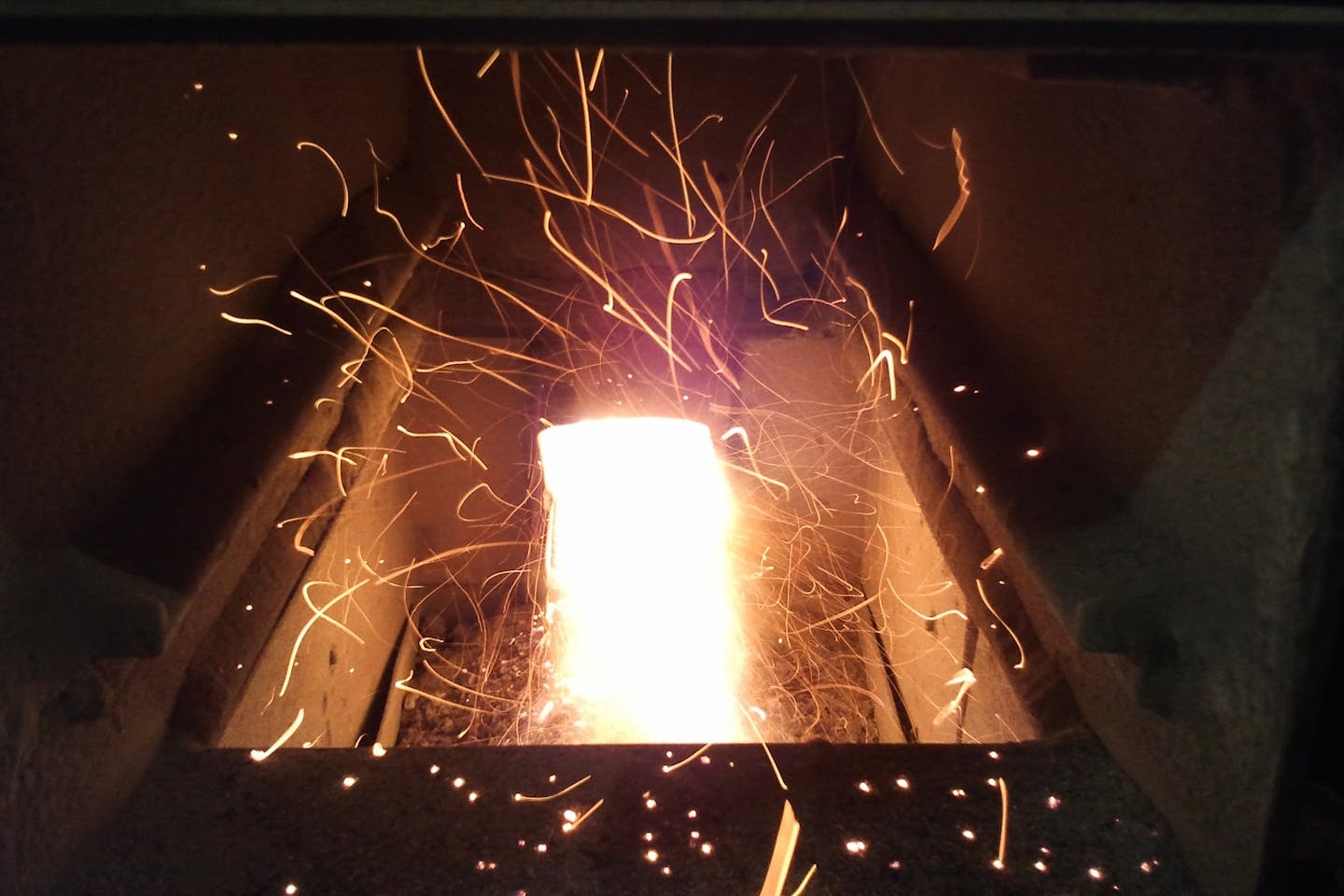 burning wood pellets