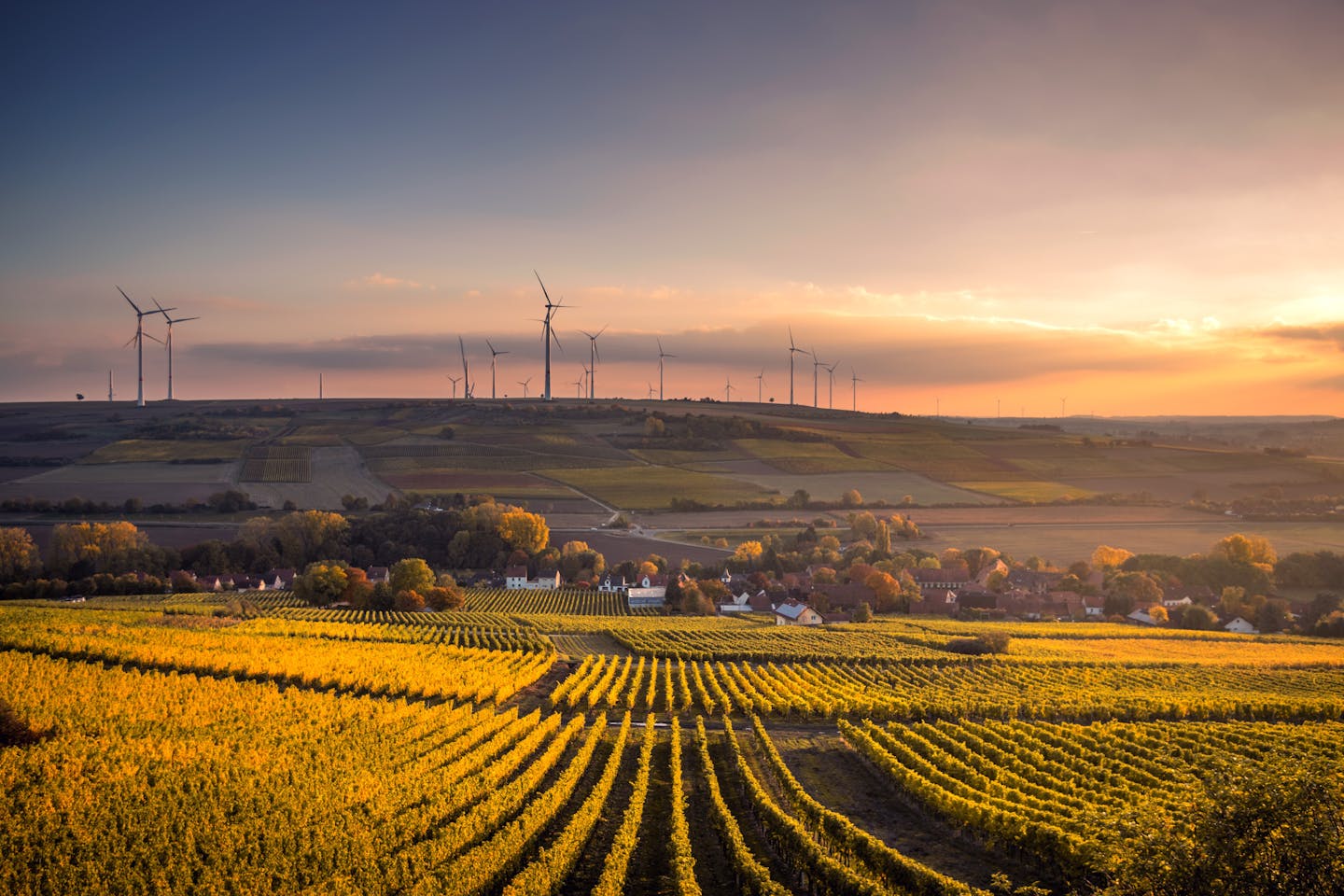 wind turbines and beautiful scenery