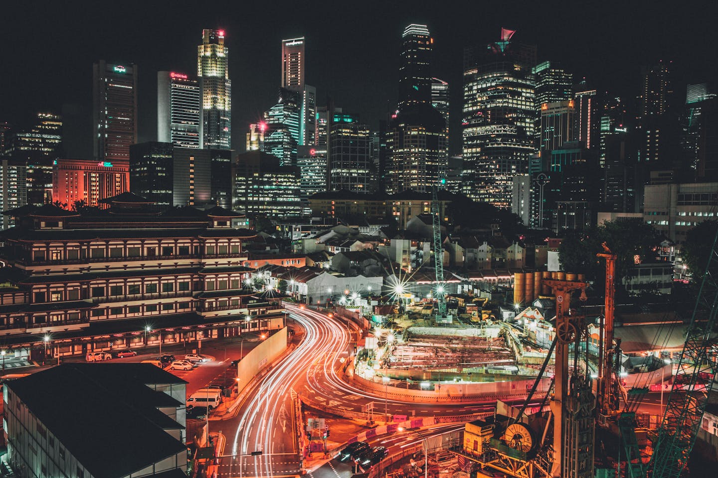 singapore cityscape at night