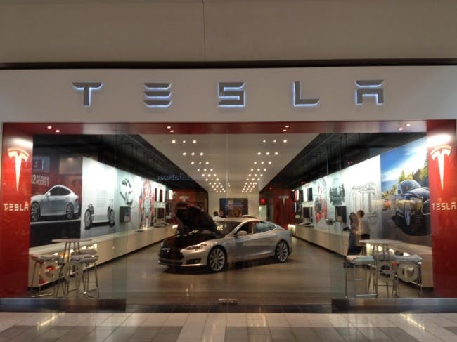 tesla mall store