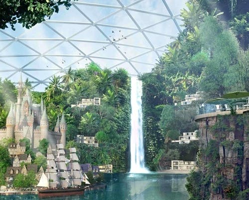 mall of the world waterfalls