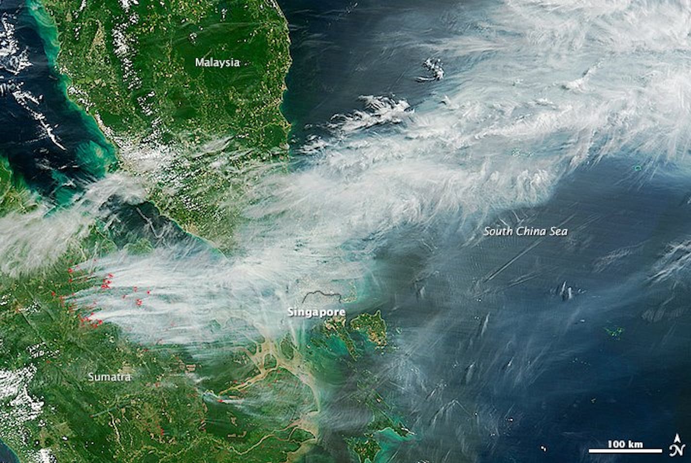 smoke aerial haze indonesia