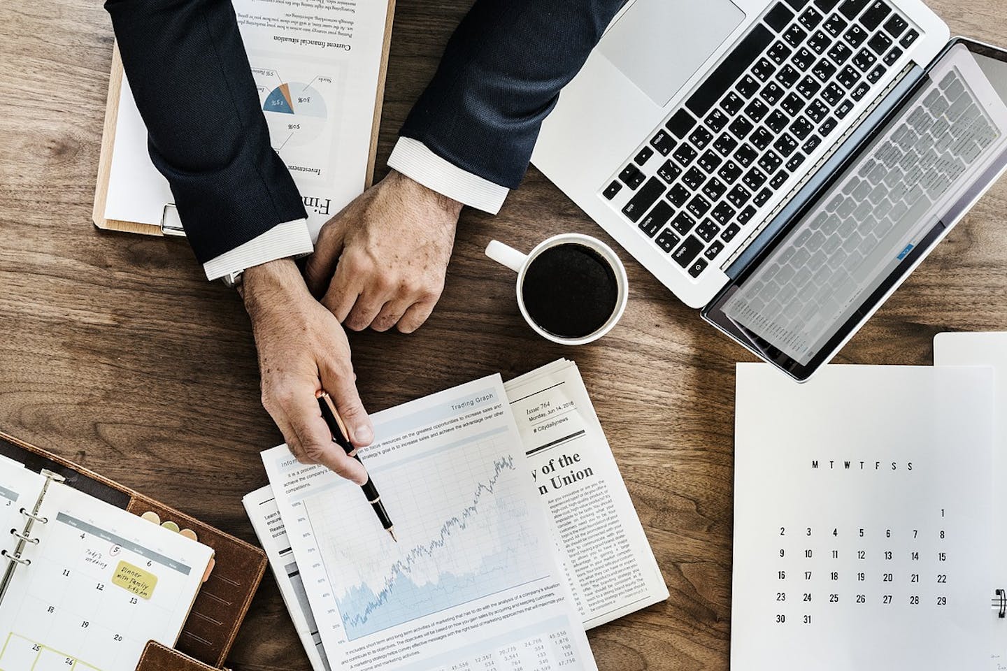 Business person presenting some documents