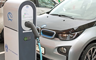 A bmw electric car charging