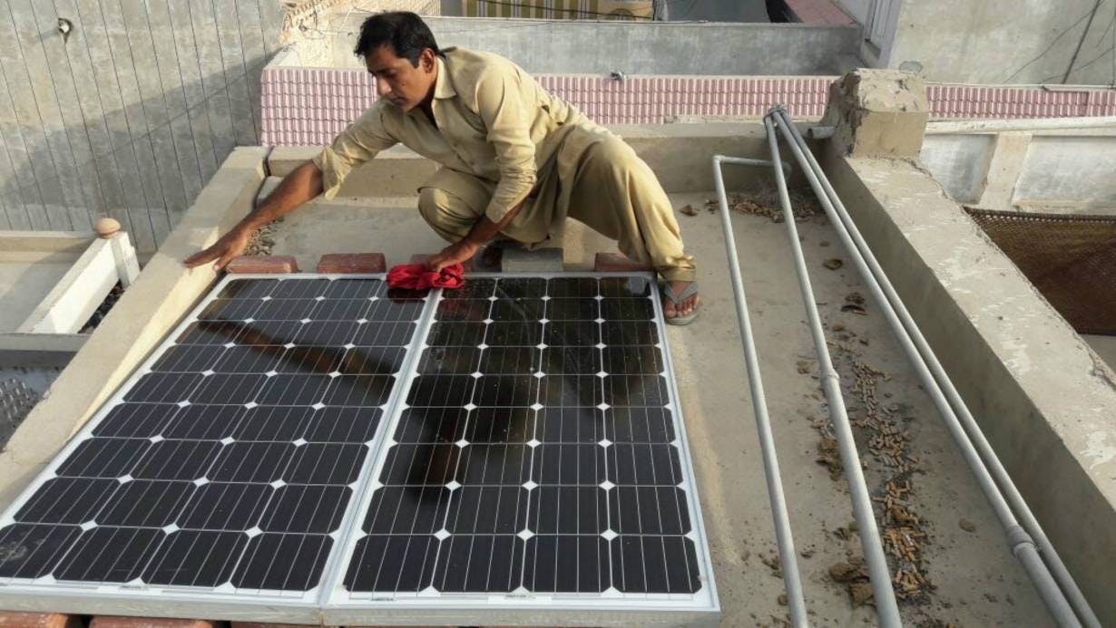 Solar panel owned by resident in Pakistan