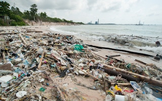 plastic waste beach thailand