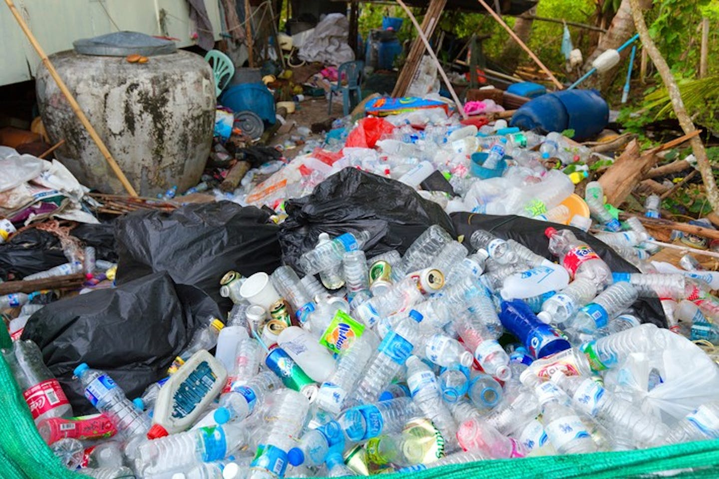 Plastic bottles waste