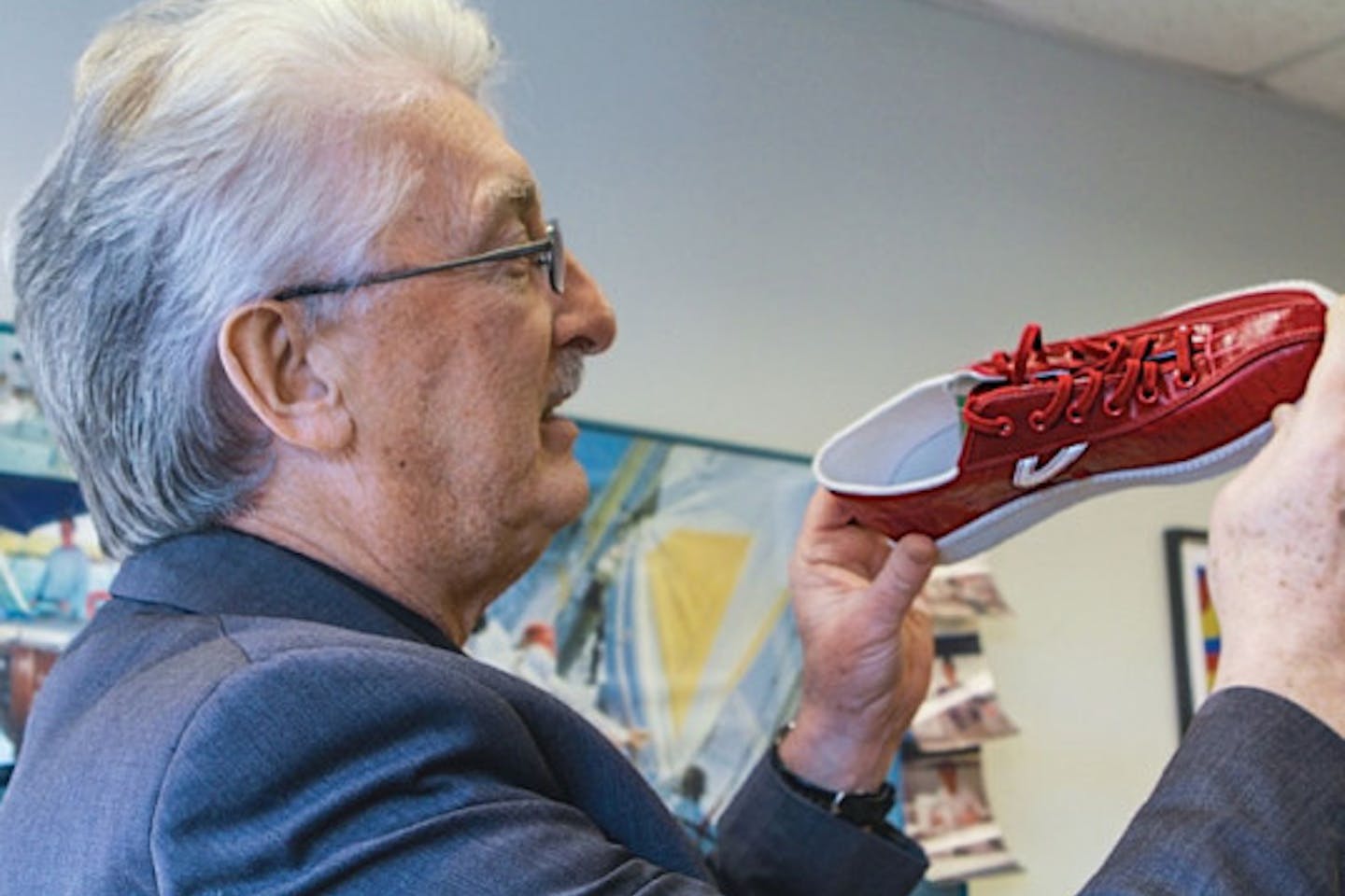 Richard Wool with an Eco-leather shoe