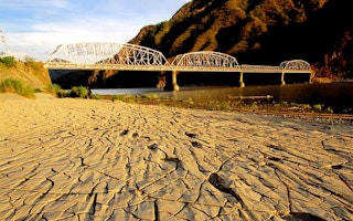 Bridge across river drought