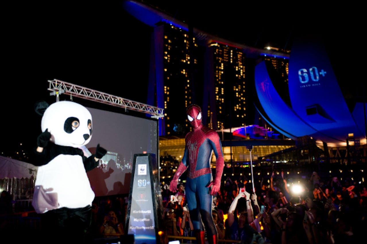 Spider-Man in Earth Hour Singapore