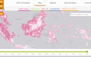 World Resources Institute's Global Forest Watch Commodities platform shows companies where deforestation is happening. Image: WRI
