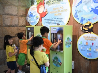 Water dispensers at Wildlife Reserve's four parks have led to a 20 per cent reduction in packaged water sales, saving 13 tonnes of plastic a year. Image: WRS