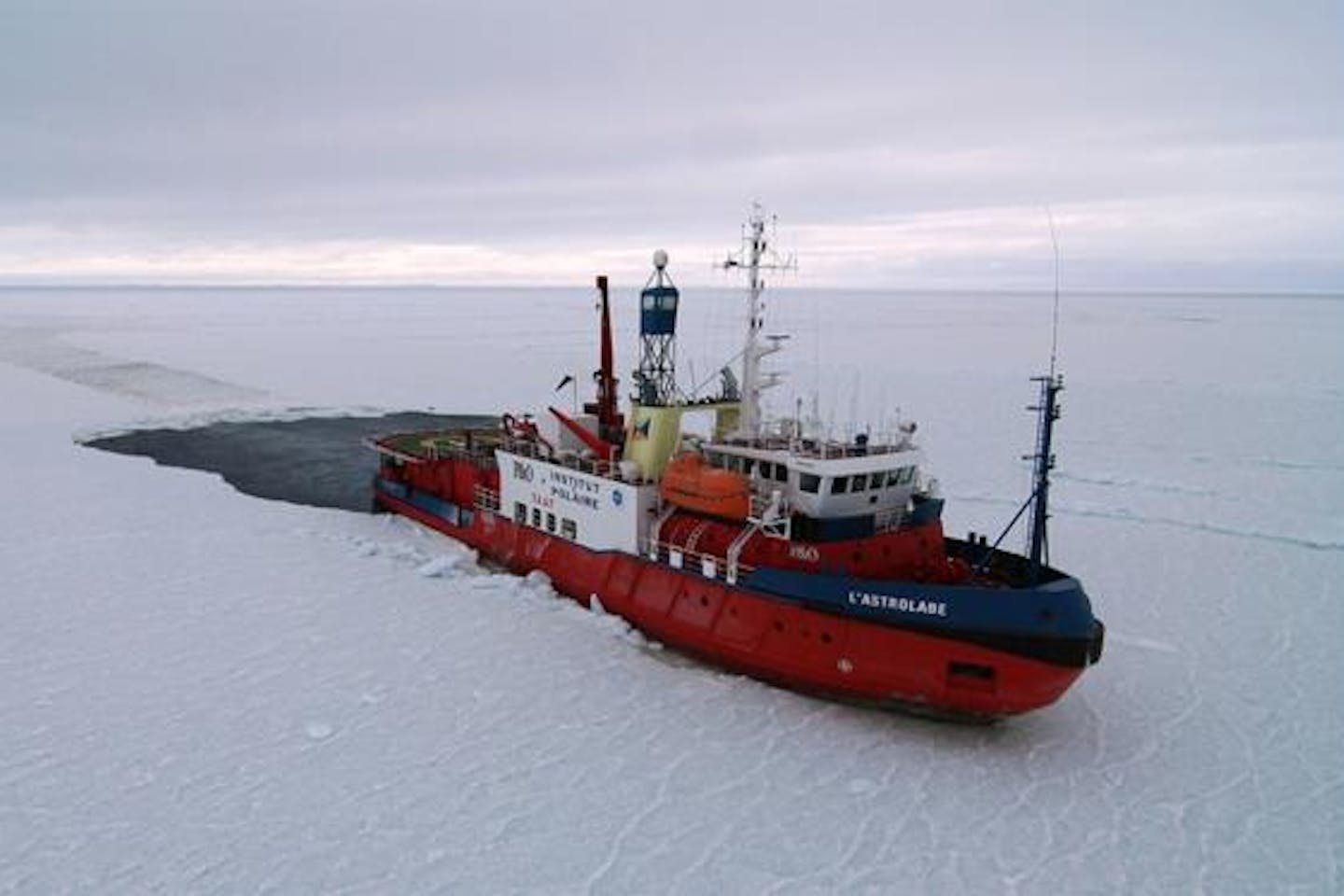Antarctica ice-blocked vessel