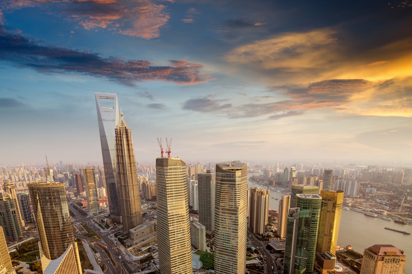 shanghai at sunset