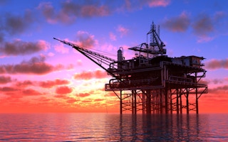 sunset oil rig