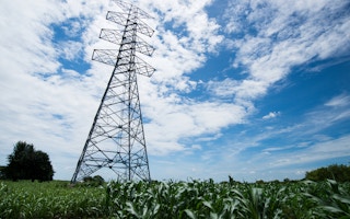 power transmission corn field