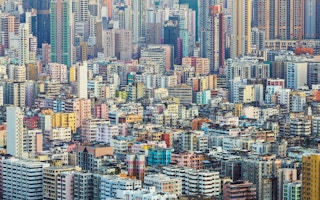 hong kong crowded cityscape