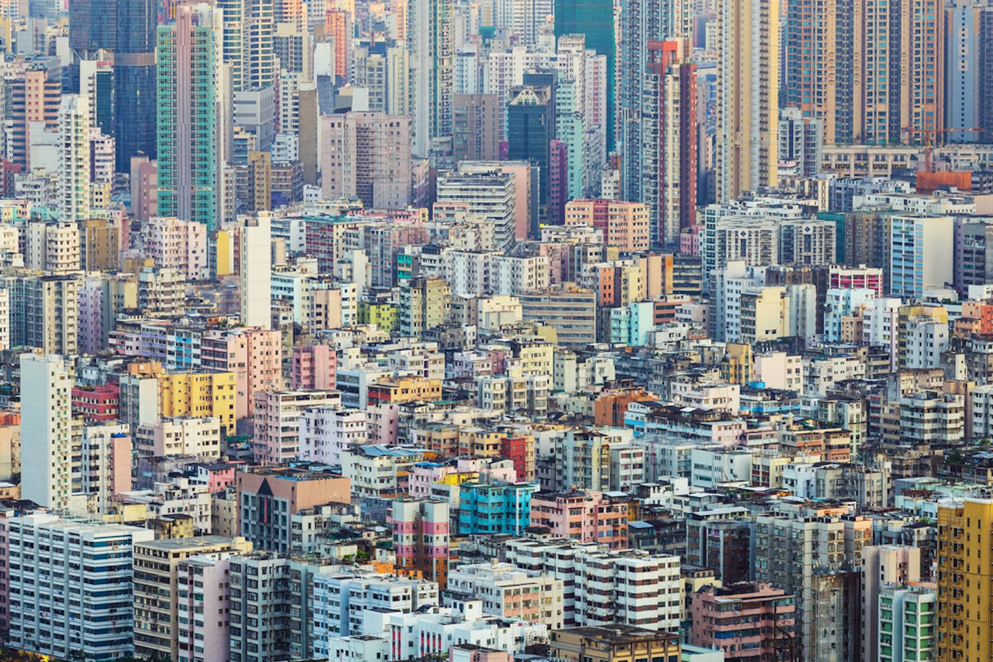 hong kong crowded cityscape