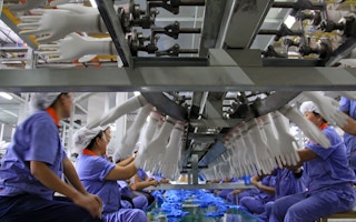Factory workers in Asia 
