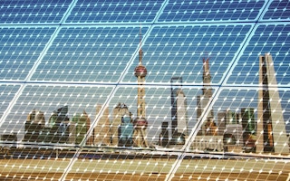 solar panels shanghai reflection