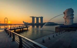 singapore merlion sunrise