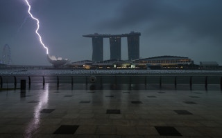 Marina Bay Sands stormy