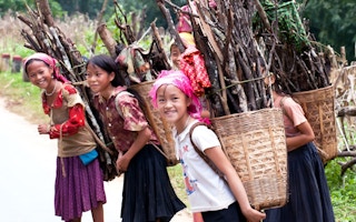vietnam children firewood