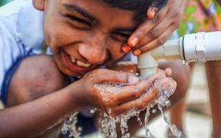 drinking water boy india