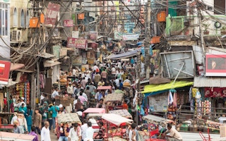 crowded delhi street scene