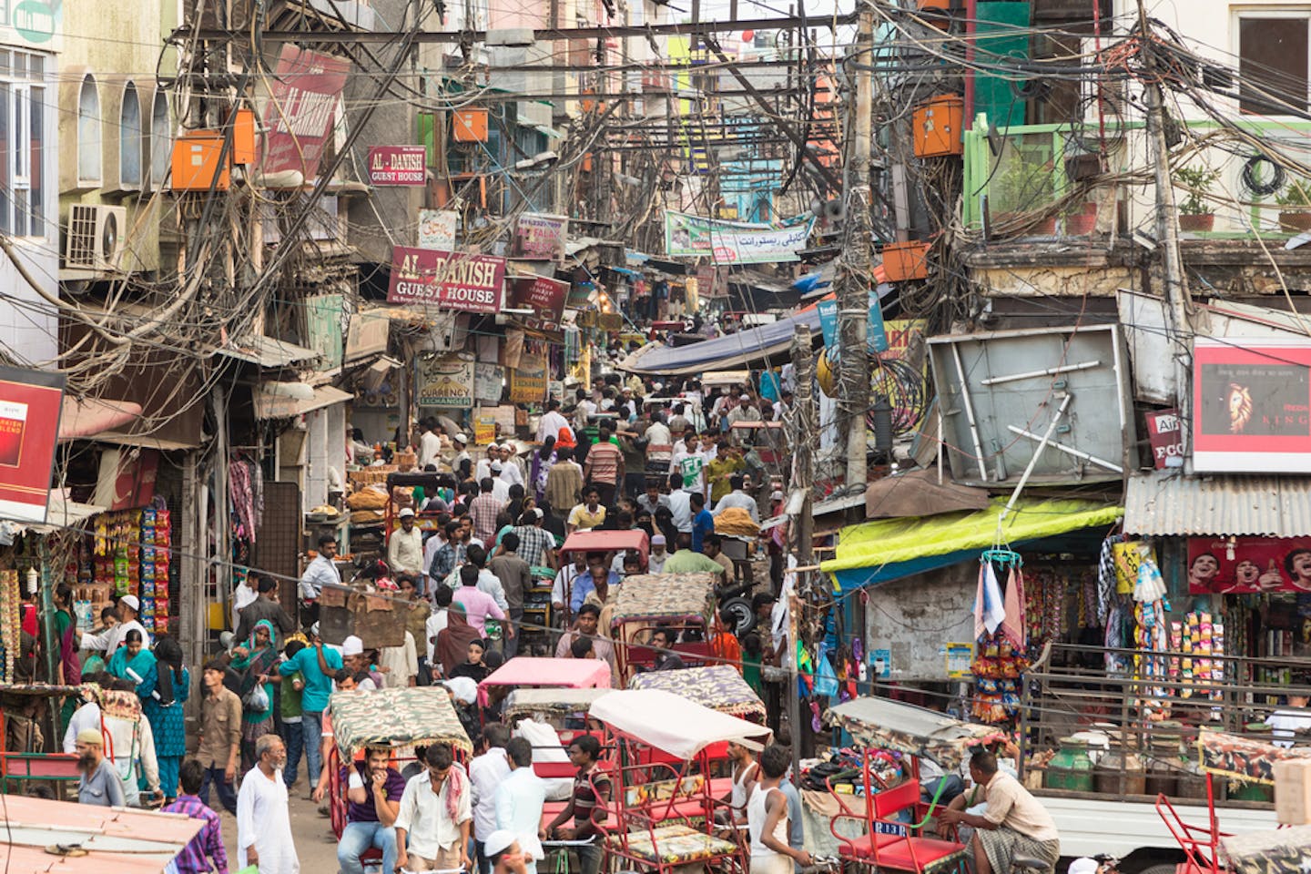 crowded delhi street scene
