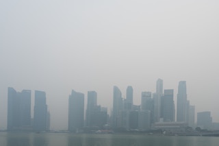 haze singapore's CBD skyline