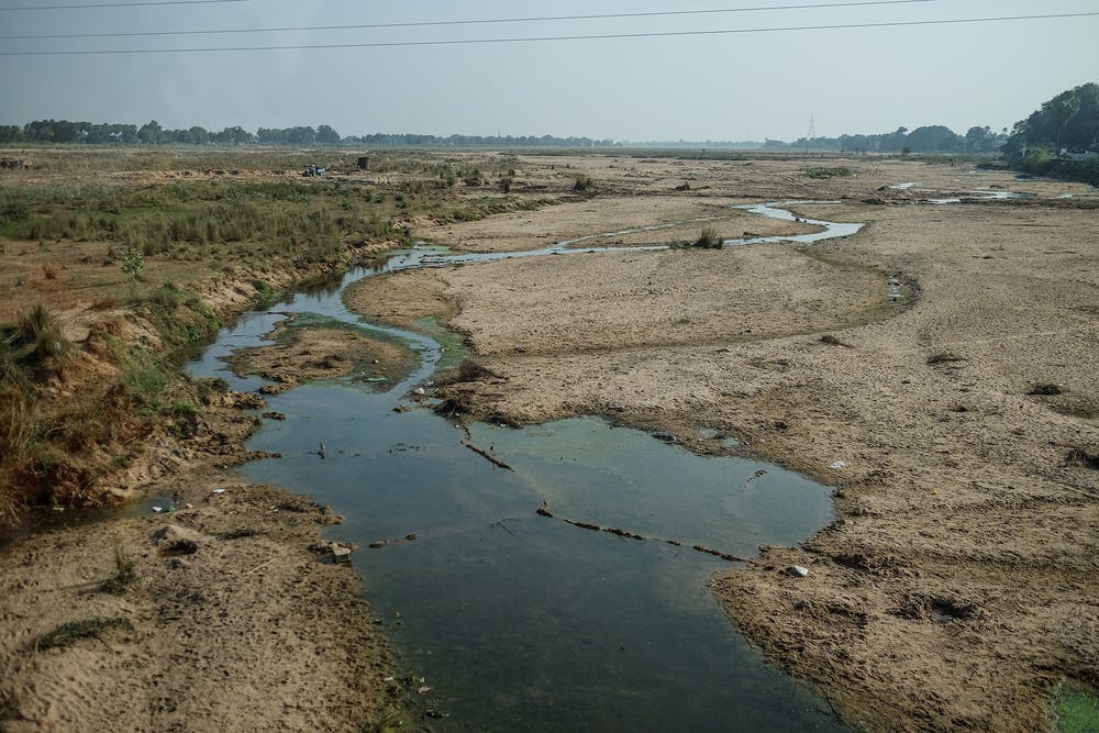 river drying up in india