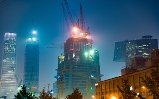 construction night beijing