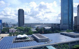 Solar panels on a rooftop in Manila