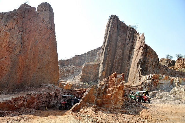 Stone quarry in Rajesthan, India