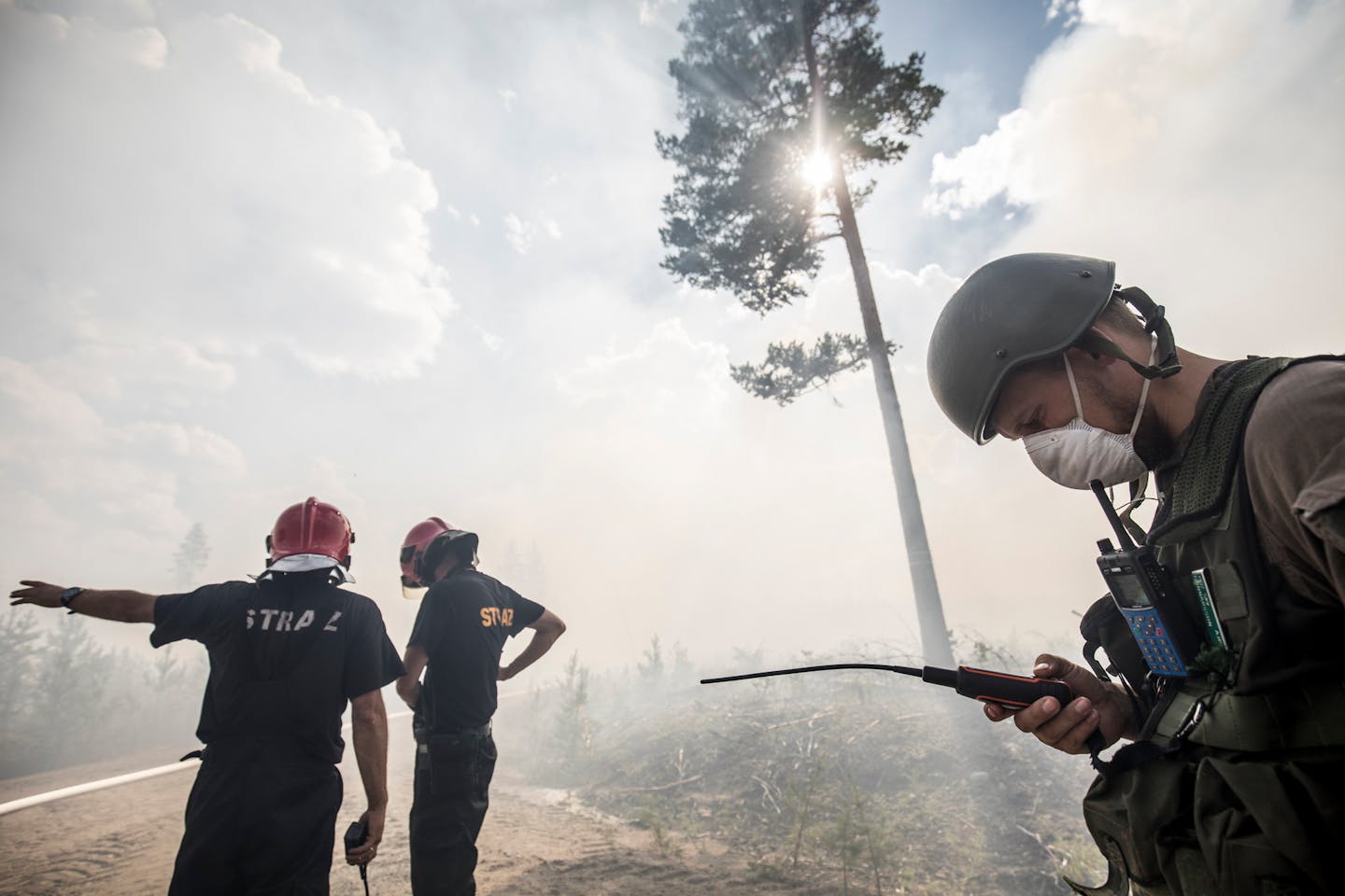 Firefighters battle the blaze in Sweden in the summer of 2018