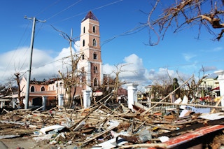 Tacloban city in the Philippines after the destruction wrought by Typhoon Haiyan in 2013