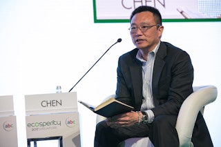 Dave Chen, chairman and founder of Equilibrium Capital, talks at Ecosperity. "Sustainability is oftentimes about the little things," says Chen. Image: Temasek