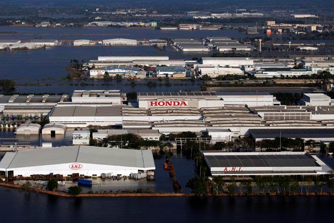 flooded manufacturing plants